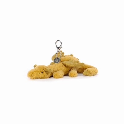 Jellycat Golden Dragon Bag Charm Australia | 150349TMR